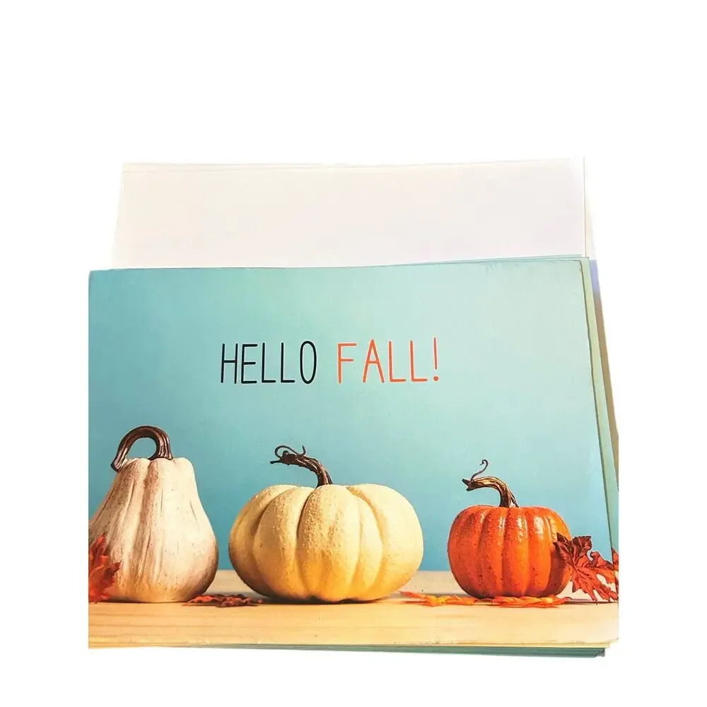 Fall theme thank you greetings cards